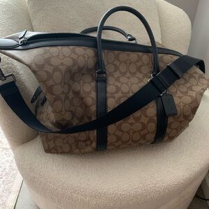 Coach Signature Brown and Black Duffel Bag